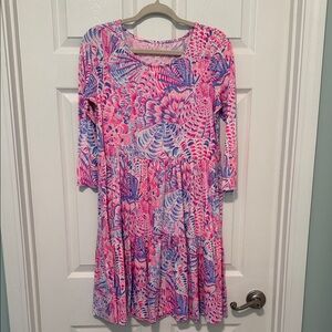 Lilly Pulitzer Pink & Purple Floral Tiered Dress